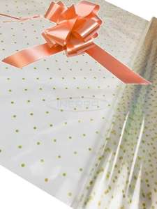 champagne Hamper Cellophane and Large Aqua Bow for Wrapping Hampers