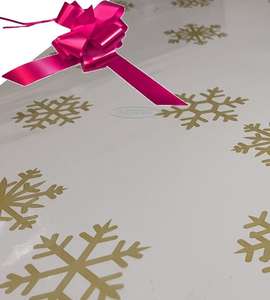 cerise christmas cellophane wrap for hampers snowflakes bow