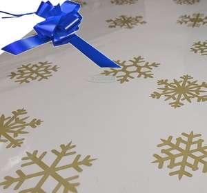 royal blue christmas cellophane wrap for hampers snowflakes bow