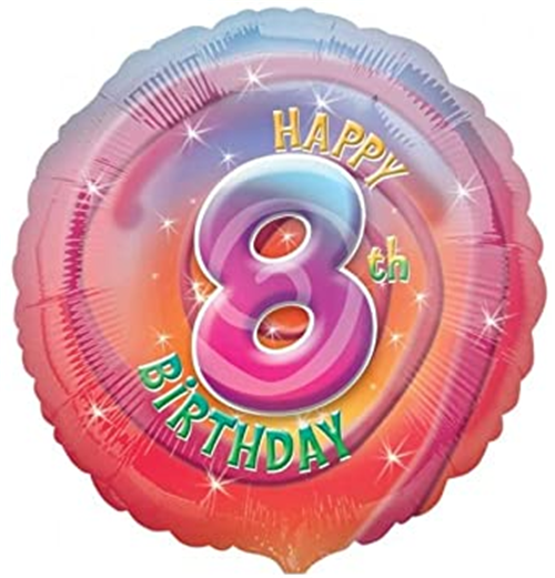 helium fOIL BALLOON - HAPPY 8TH BIRTHDAY