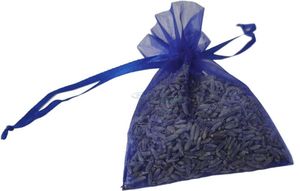 lavender filled wedding favor favour mesh organza bag drawstring navy blue