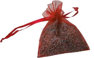lavender filled wedding favor favour mesh organza bag drawstring  red