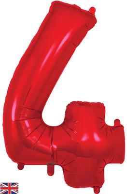 giant large number foil helium birthday party balloon red 4