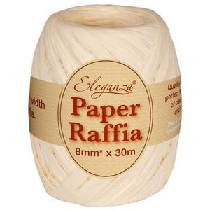 eleganza florist craft paper raffia cord string 8mm 30m gift wrap wrapping ivory