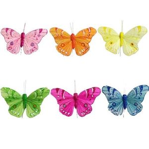 10cm feather craft florist butterflies on wire butterfly fabric organza silk