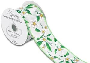 wired edge wire floral flower ribbon