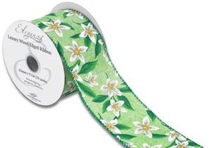 green white flower pattern ribbon