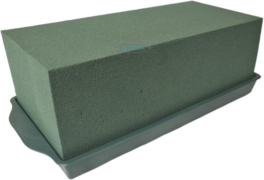 Wet Floral Foam Brick with Tray 1 pack