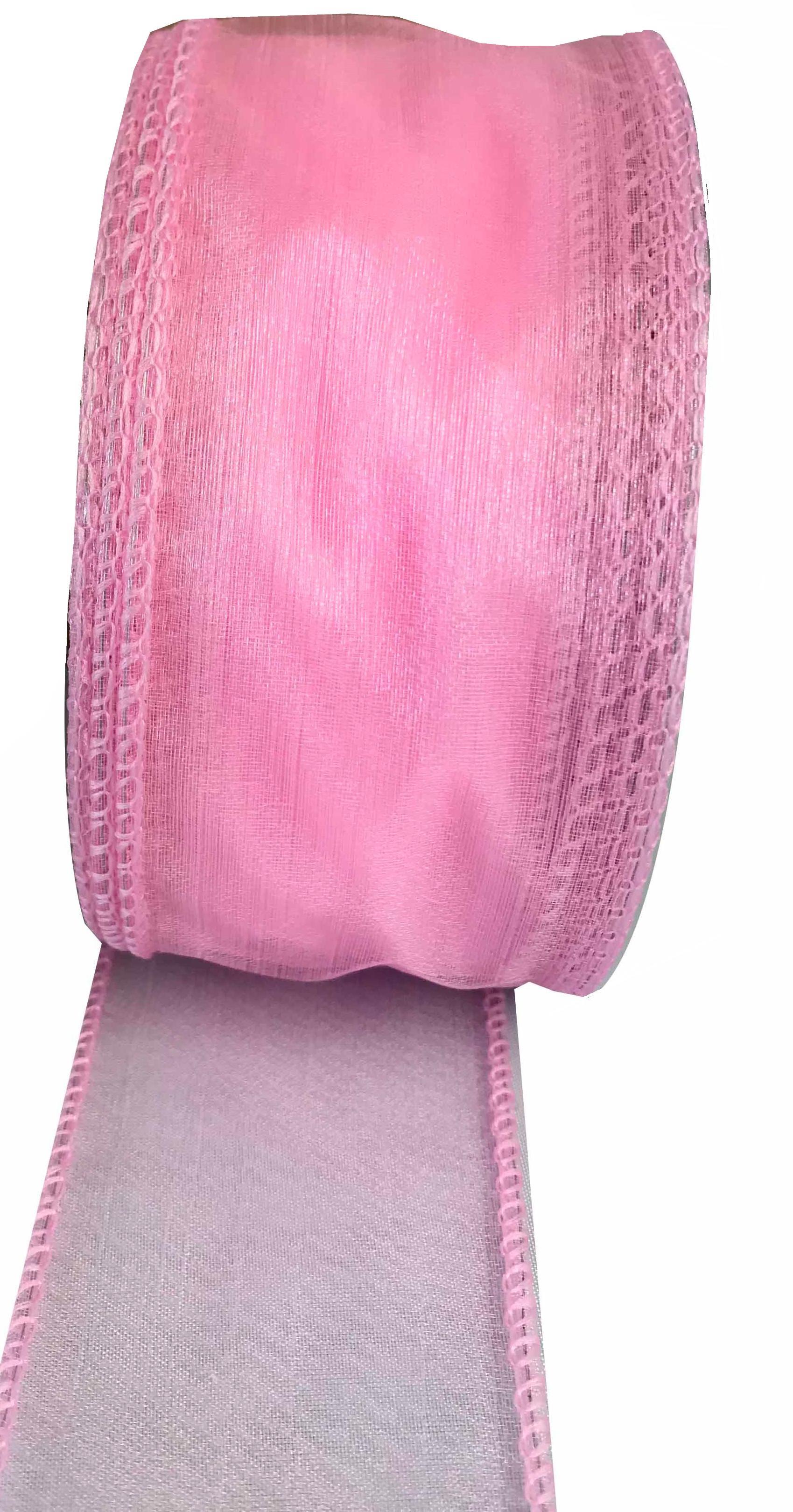 pink organza wired edge ribbon