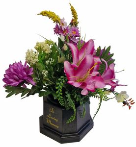 grave vase pot with artificial flowers