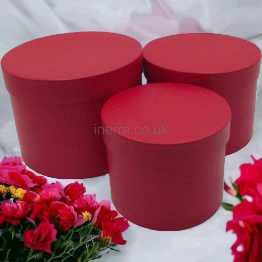 Round Couture Range Lined Flower Hat Boxes Set of 3 (Pink)