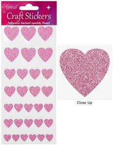 Adhesive Backed Craft Stickers - Pink Hearts