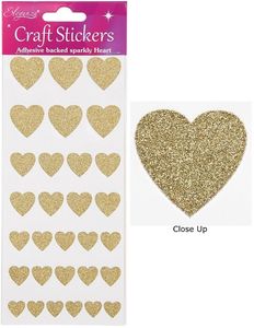 gold hearts craft stickers