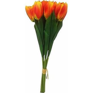 orange artificial tulips flowers