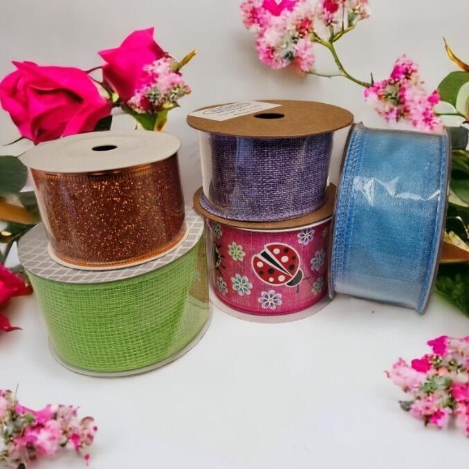 2 Rolls Decorative Voile Flower Decor Ribbons for Flower Bouquets Flowers  Decoration Flower mesh Ribbons Sparkling Tulle Spool Ribbon Gift Wrapping