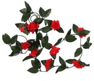 Artificial red roses garlands