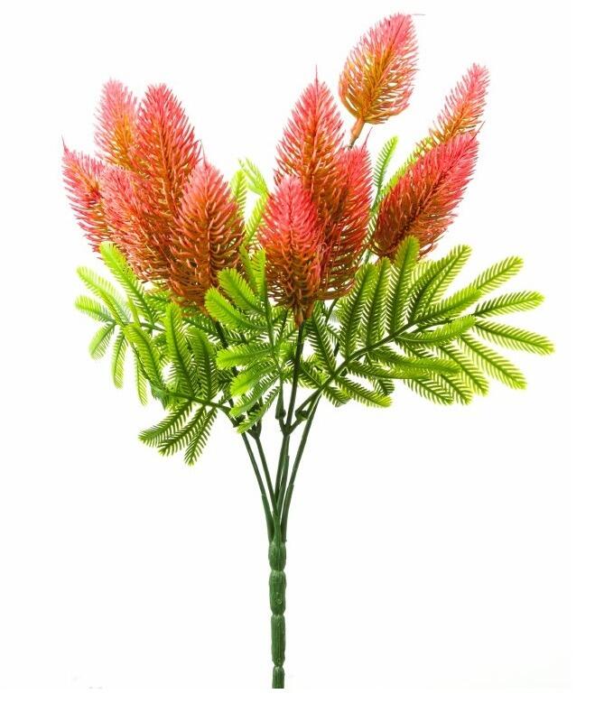 artificial persian leaves bush with pink flowers