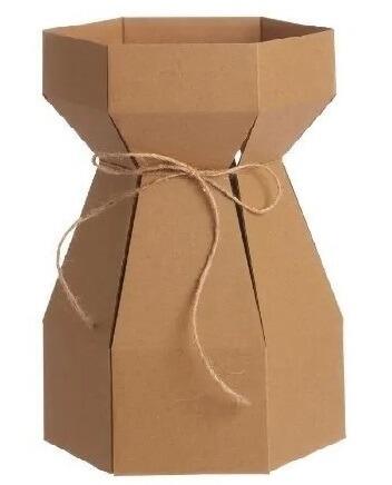 floral gift bouquet box cardboard in kraft colour