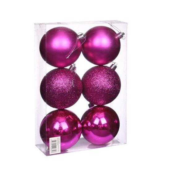 fuchsia christmas baubles