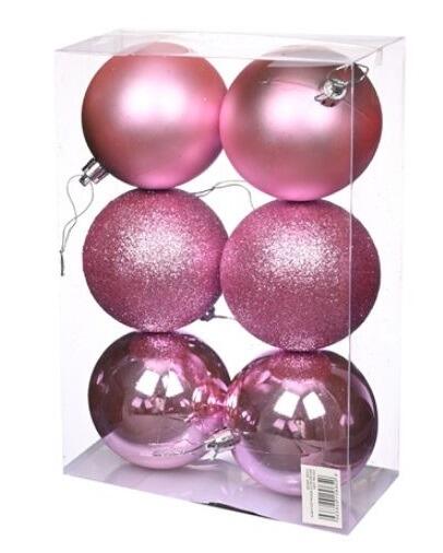 pink christmas baubles