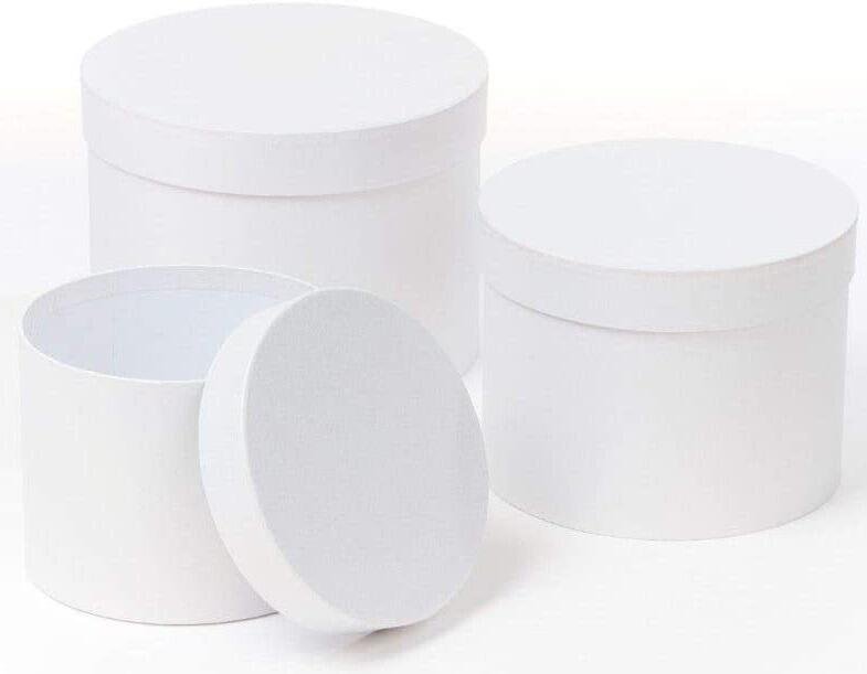 white hat boxes for flowers