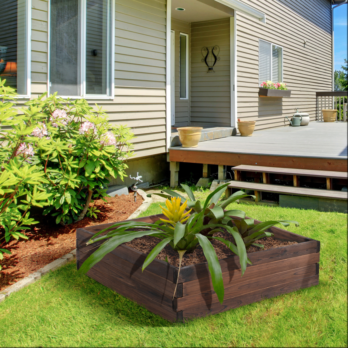 Wooden Raised Garden Bed Planter Grow Container