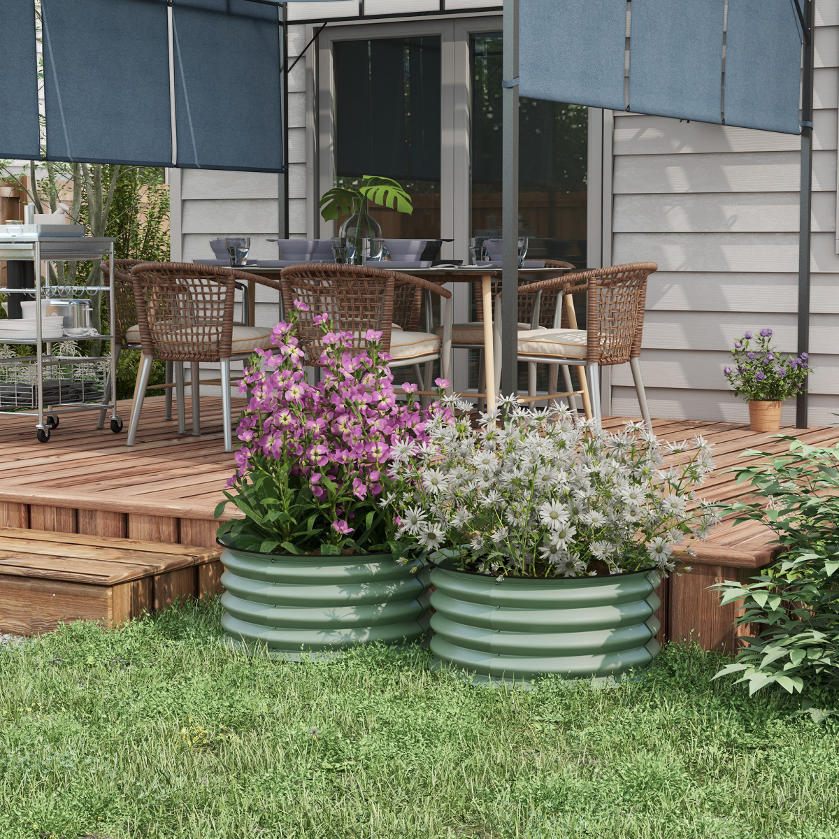 Raised Garden Bed Metal Planter Box