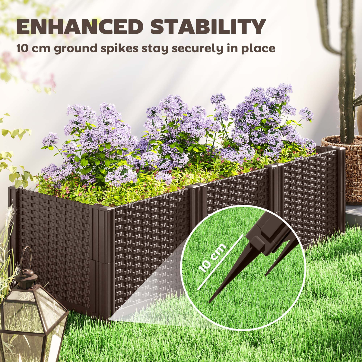 Plastic Planter Box Kit Modular Raised Bed for Flowers