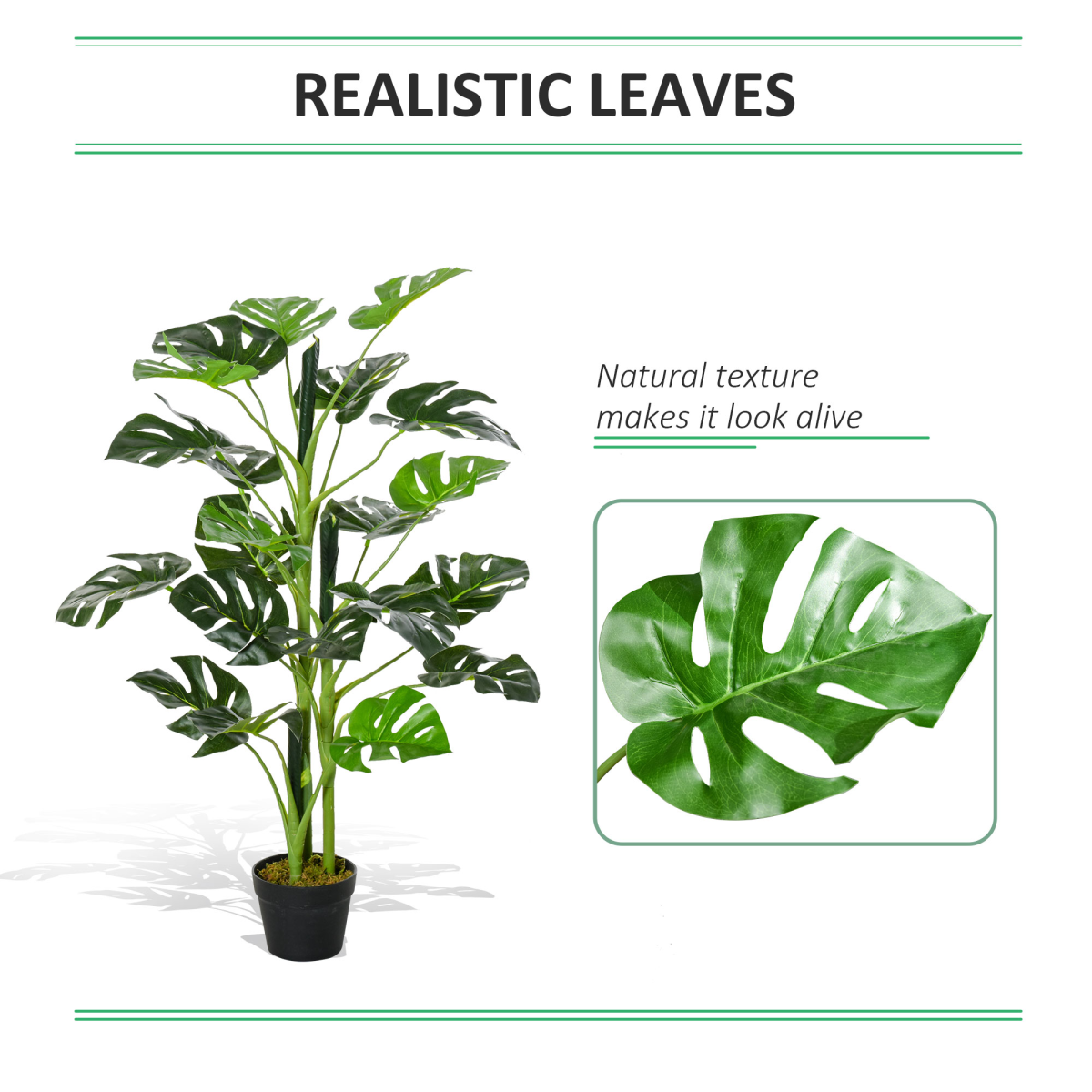 Artificial Monstera Tree 21 Leaves Palm Tree