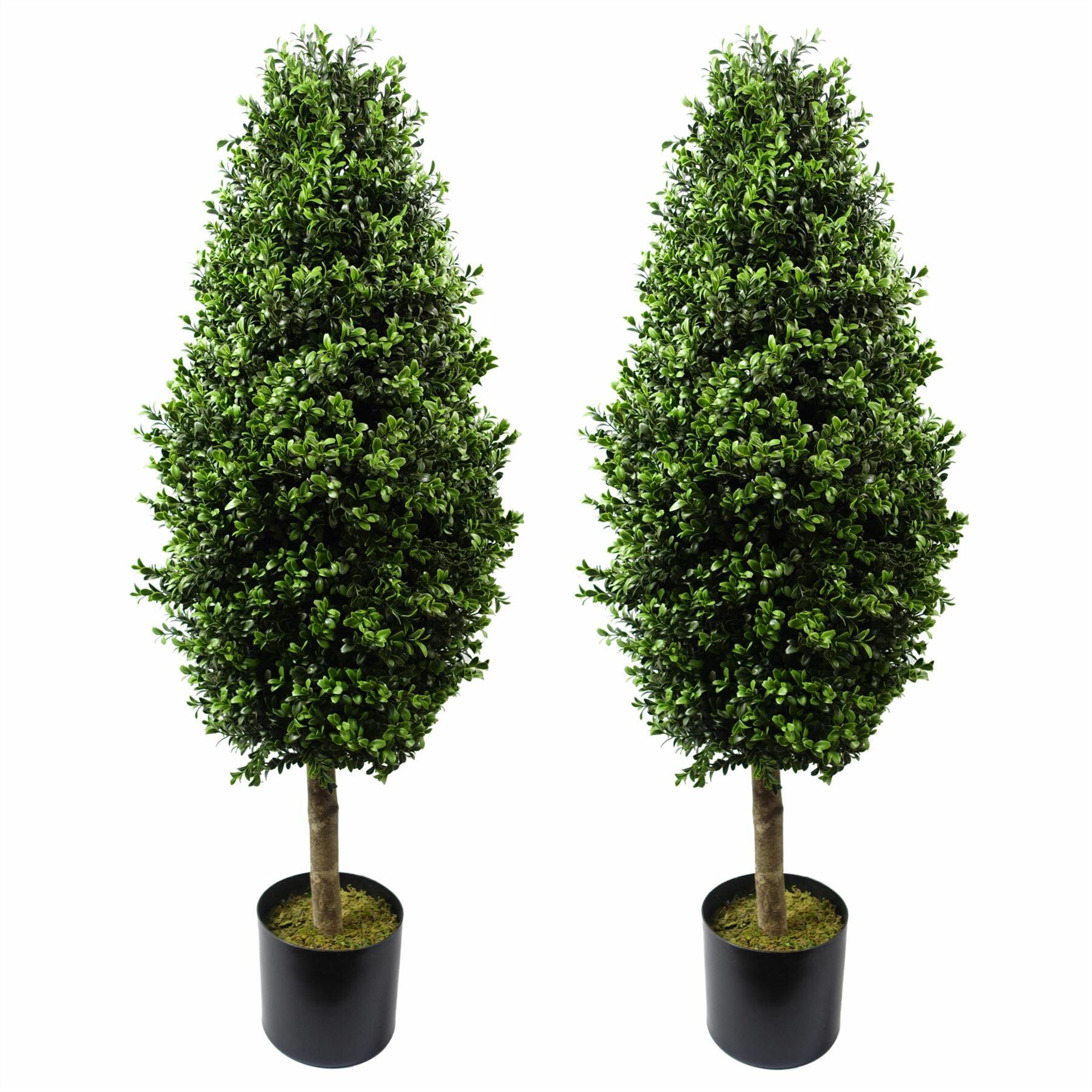 Pair of Buxus Ball Cone Artificial Tree UV Resistant Outdoor