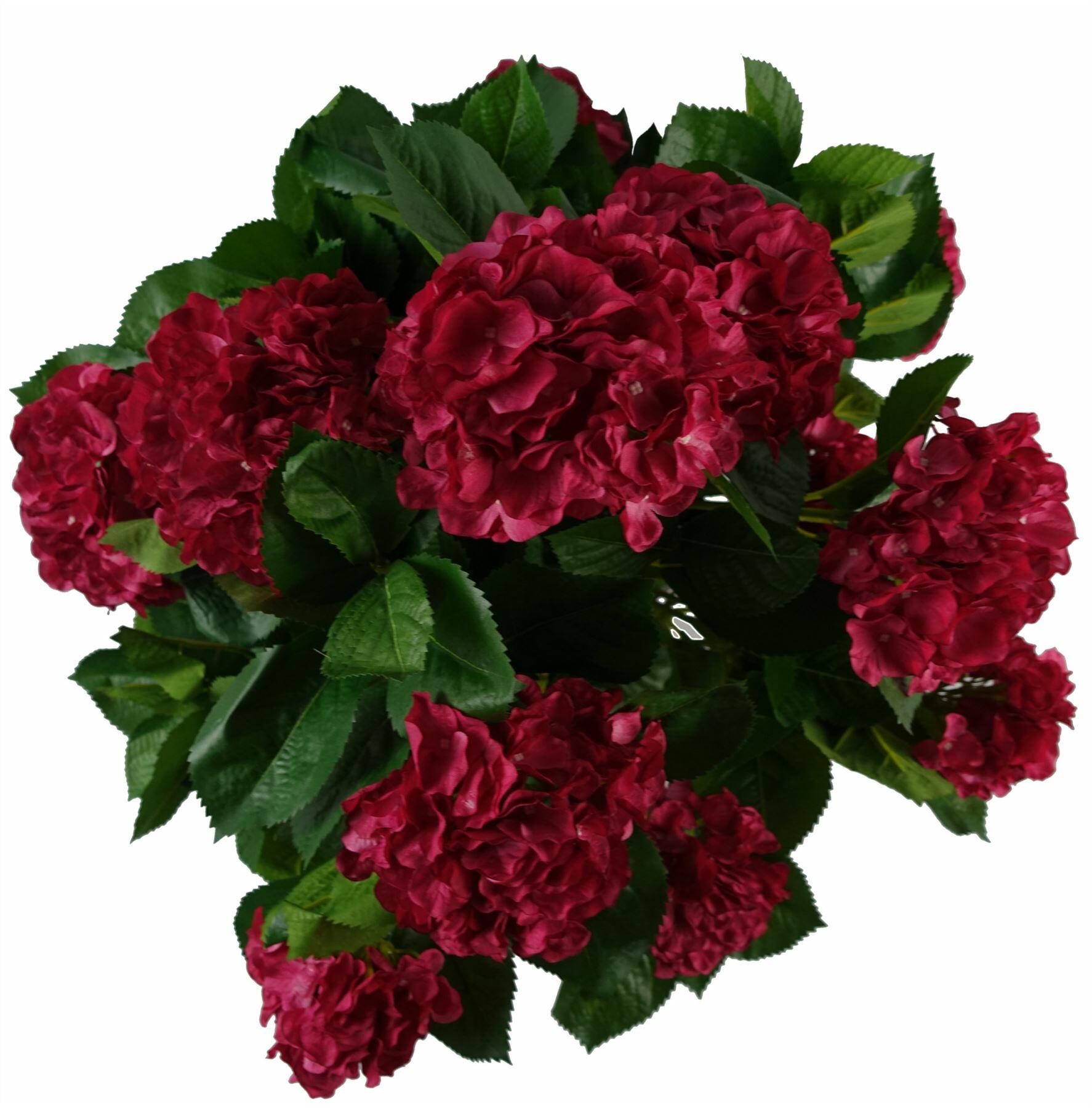 Artificial Pink Bush Hydrangea Plant Potted