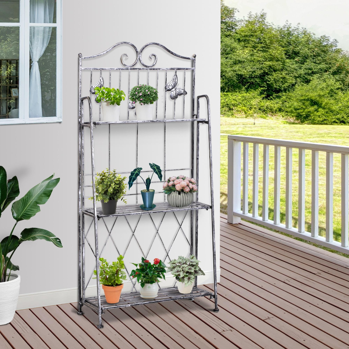 Metal Folding Plant Stand Display Rack