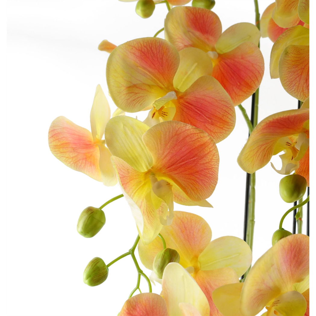 Yellow Peach Orchid Plant Artificial Real Touch Flowers