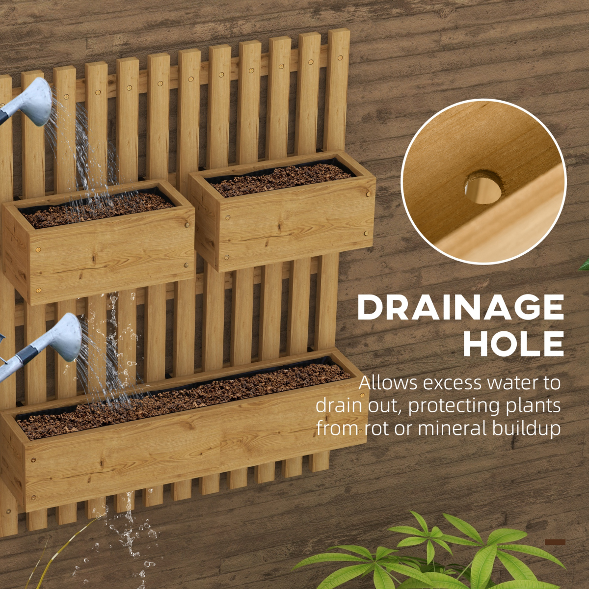 Wooden Garden Planters with Trellis Raised Bed