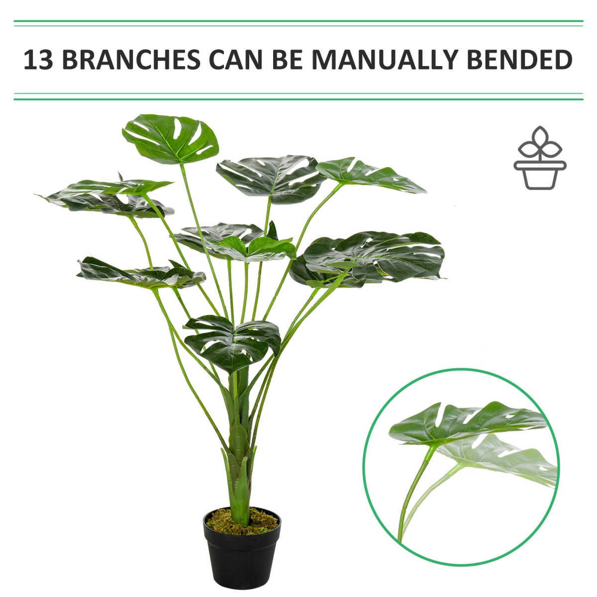 85cm Artificial Monstera Tree Fake Tropical Palm