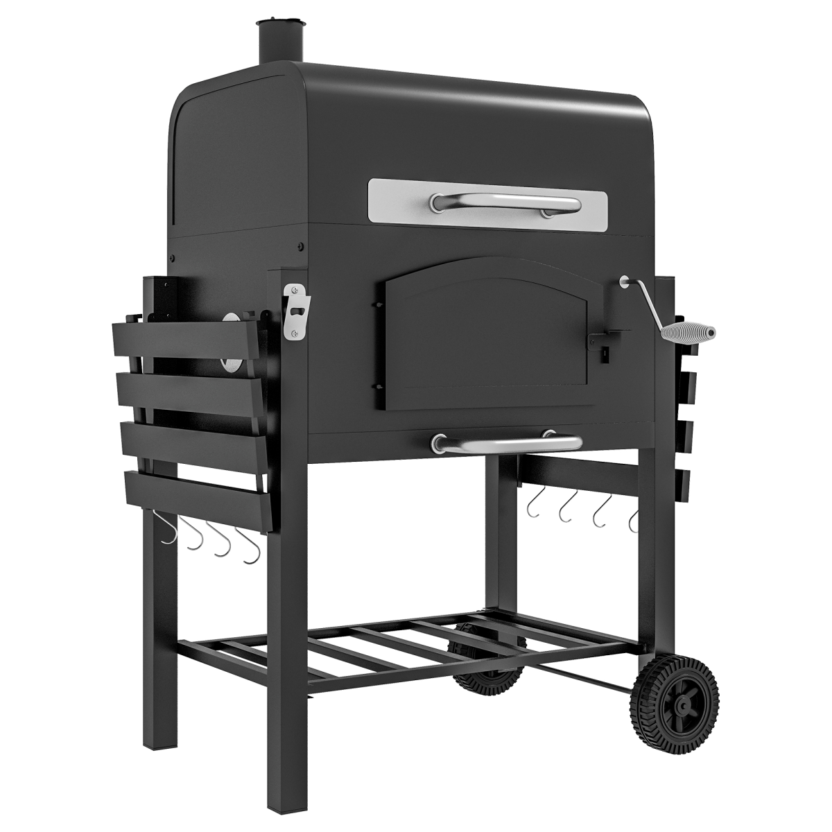 Charcoal Grill BBQ Trolley & Thermometer