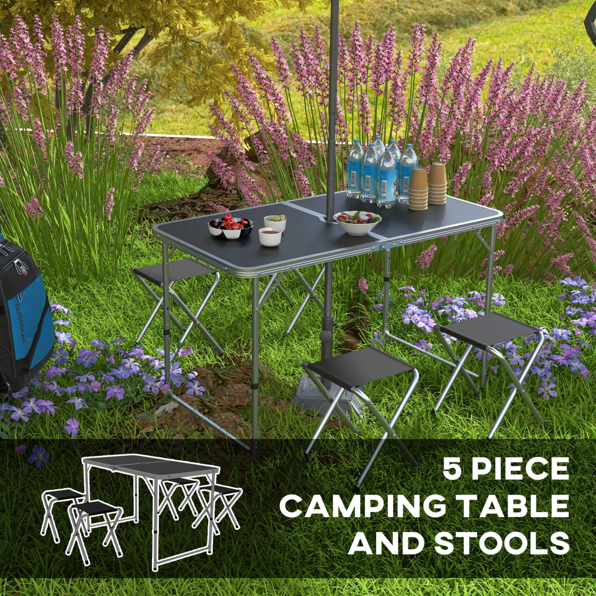 Camping Table and Chairs Outdoor Indoor