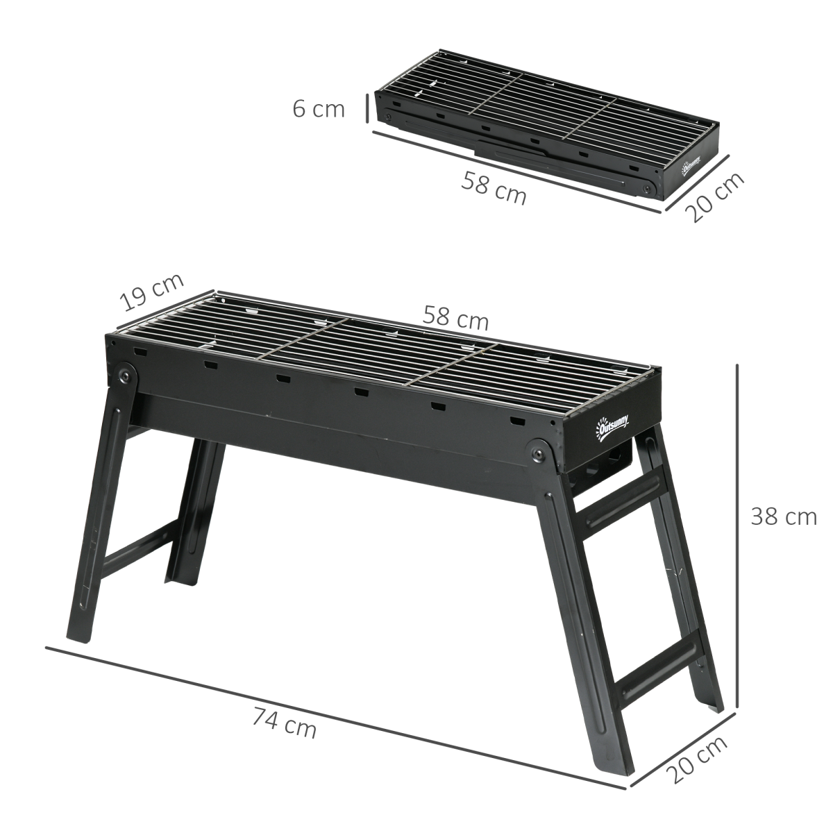 Portable Charcoal Grill with Pull-Out Basin