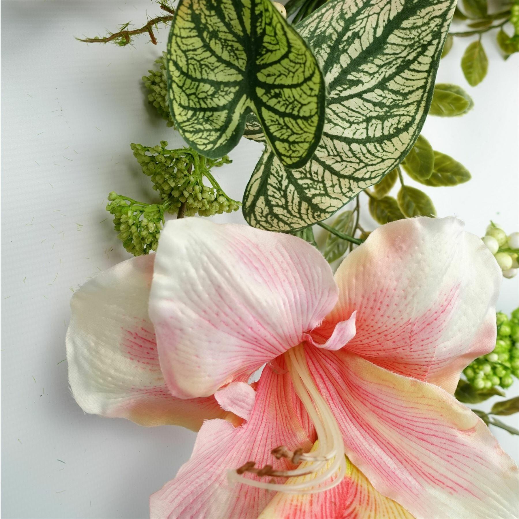 Artificial Hanging  Pink Lily Plant Realistic Garland Trailing