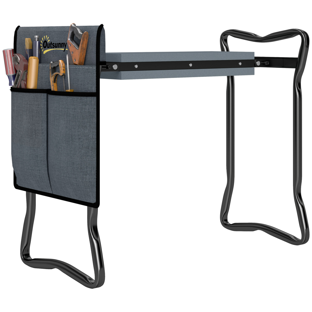 Garden Kneeler Foldable Seat Bench with Tool Bag