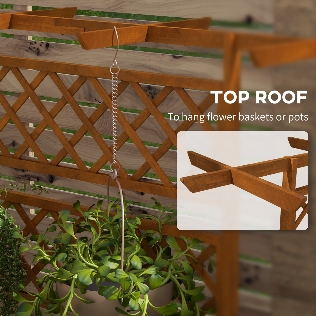Wooden Trellis Planter, Raised Garden Bed for Climbing Plants
