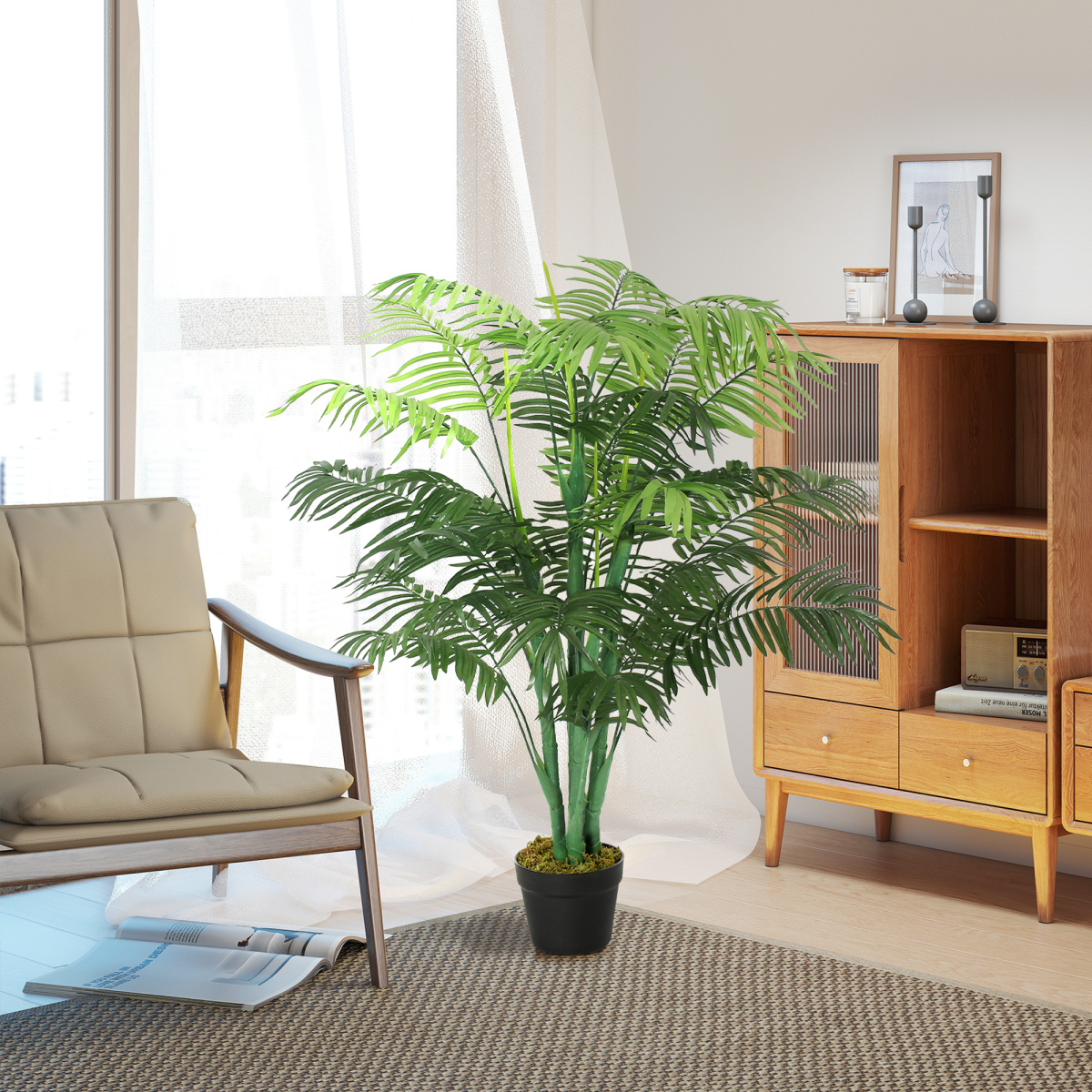 Artificial Palm Tree with Nursery Pot, 125cm