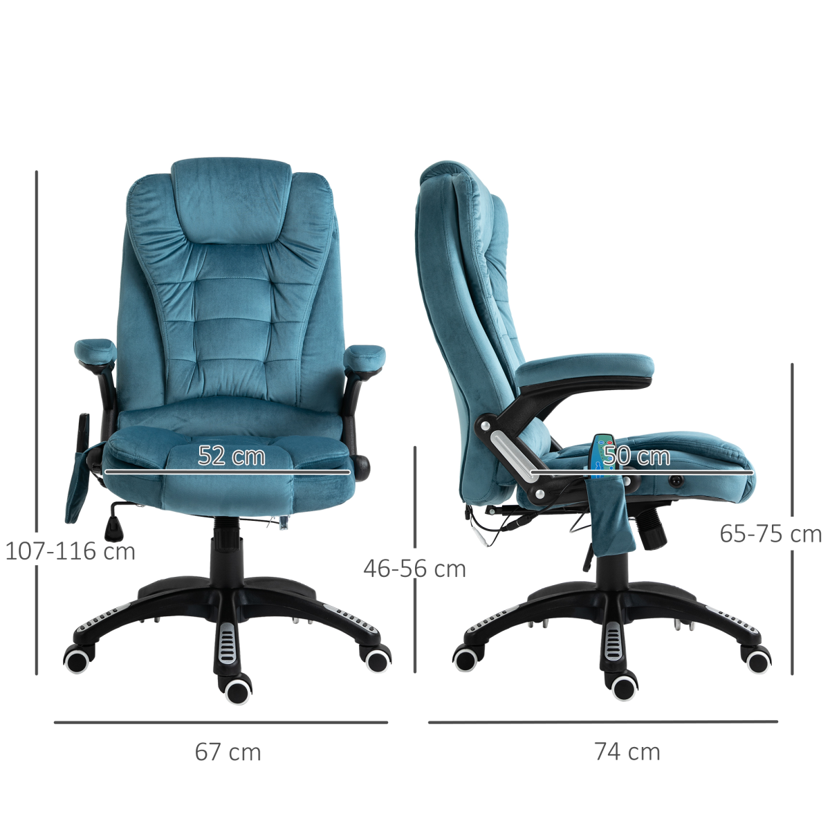 executive reclining chair w heating massage points relaxing view 3