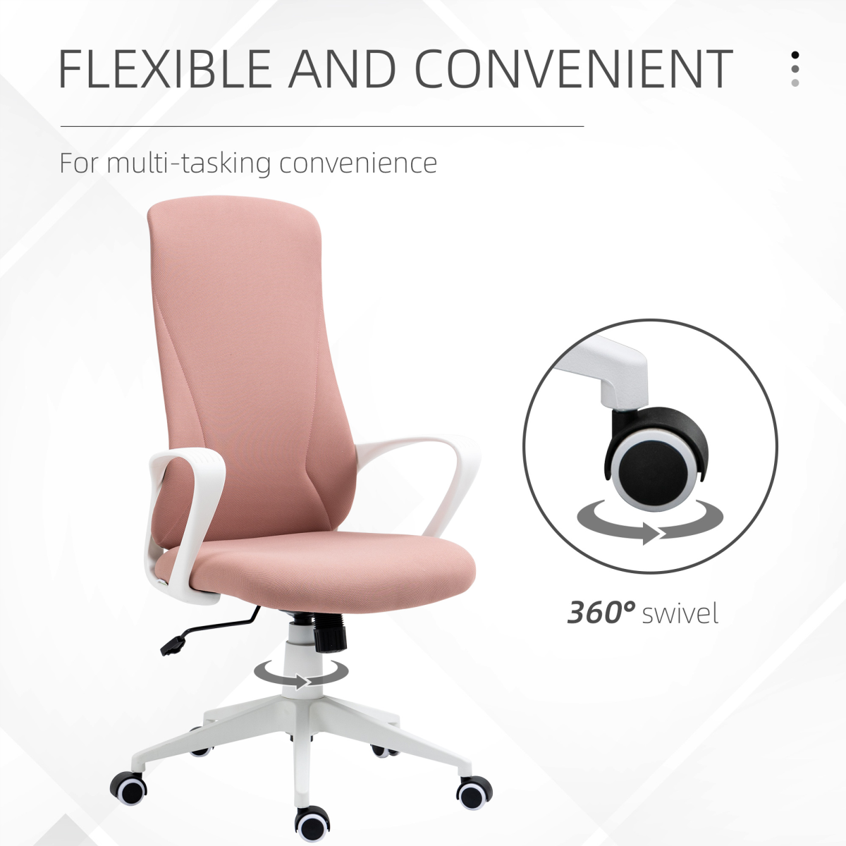 vinsetto highback home office chair height adjustable elastic view 8