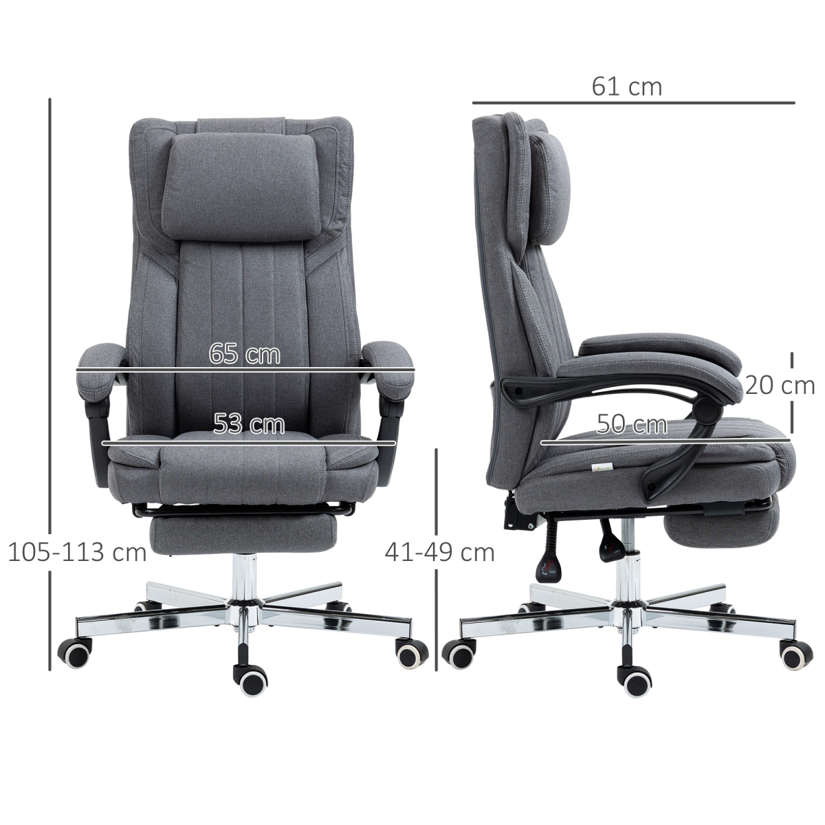 homcom executive office chair reclining office chair with view 3