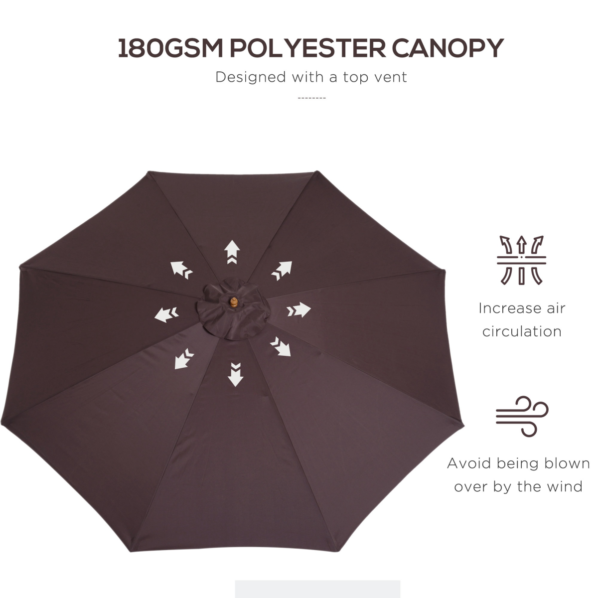 3m bamboo wooden market patio umbrella garden parasol view 5