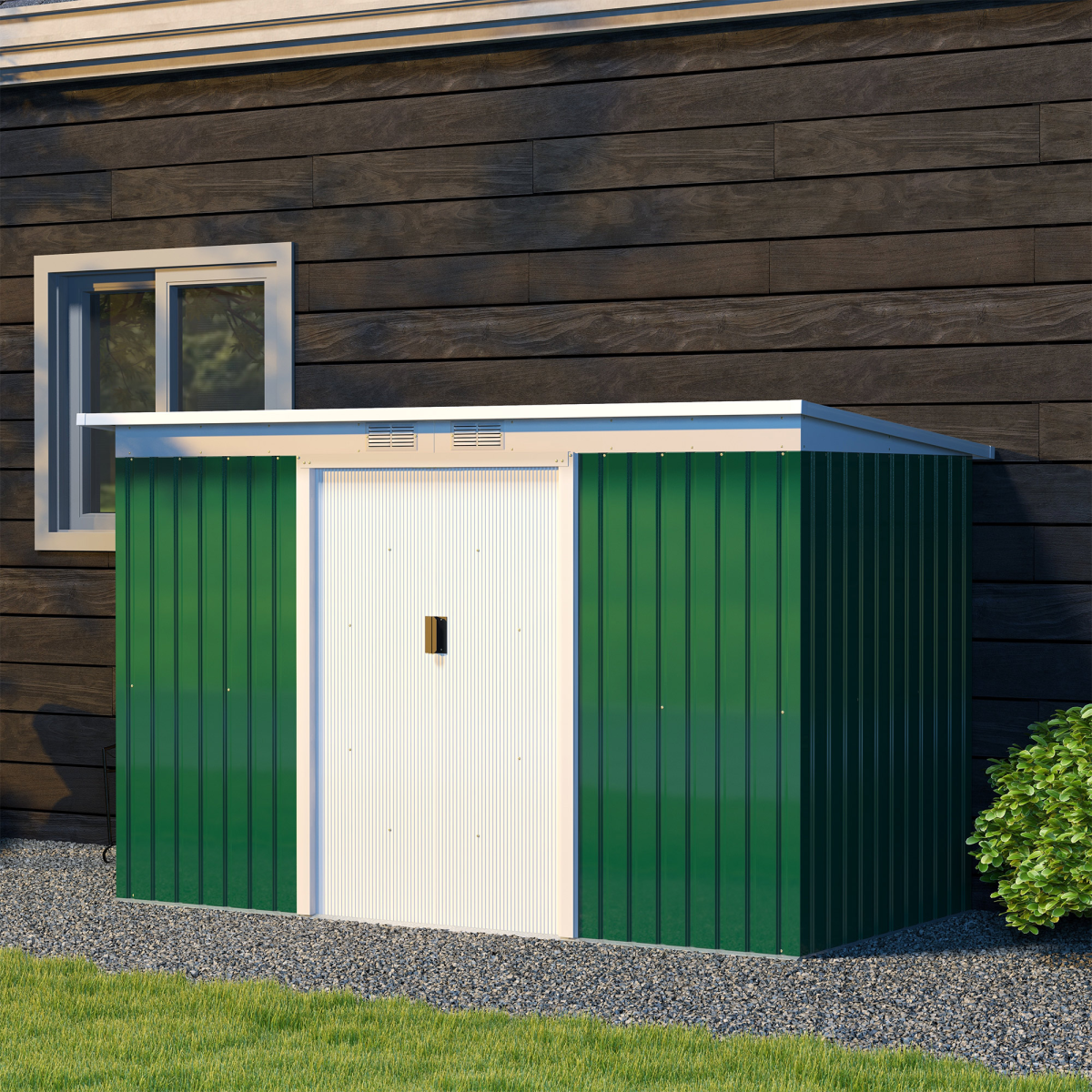 9ft x 425ft garden metal storage shed equipment view 9
