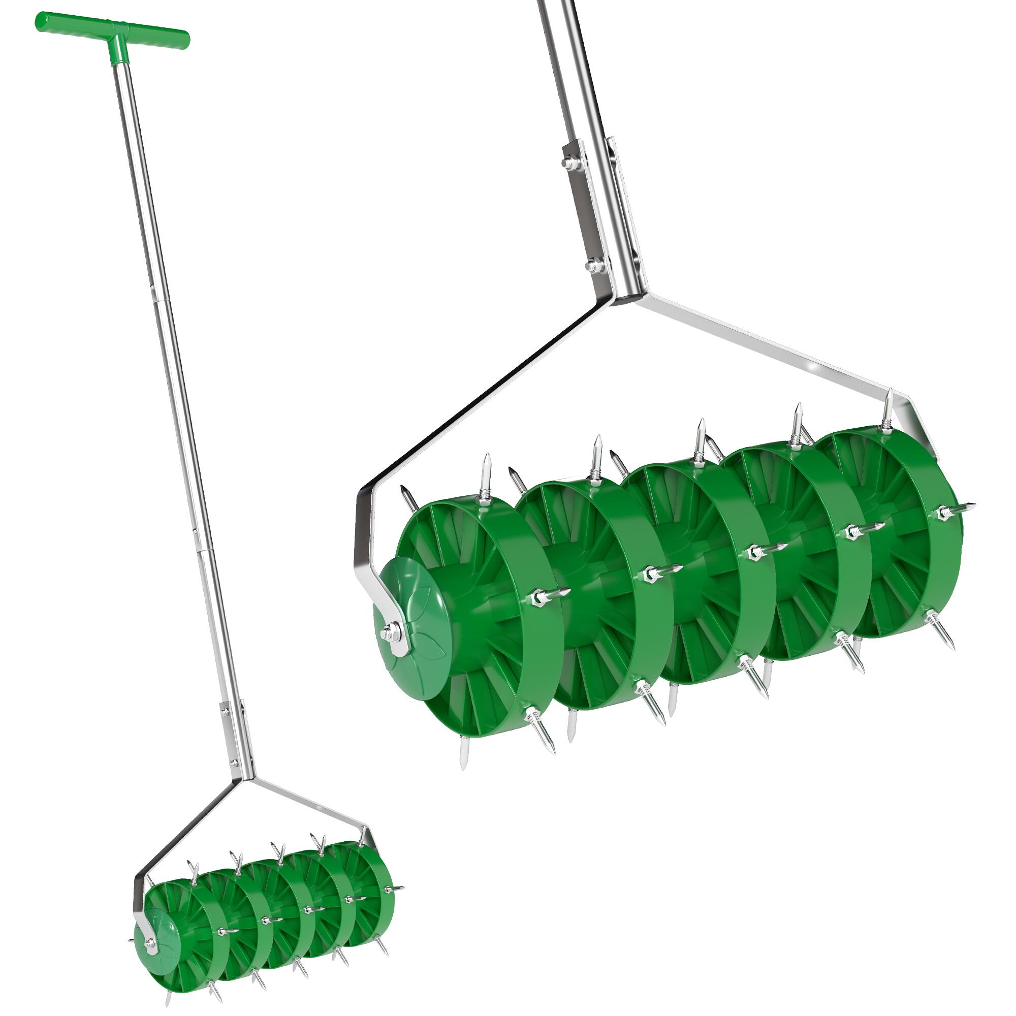 outsunny grass spike roller soil aerator w 3 view 1
