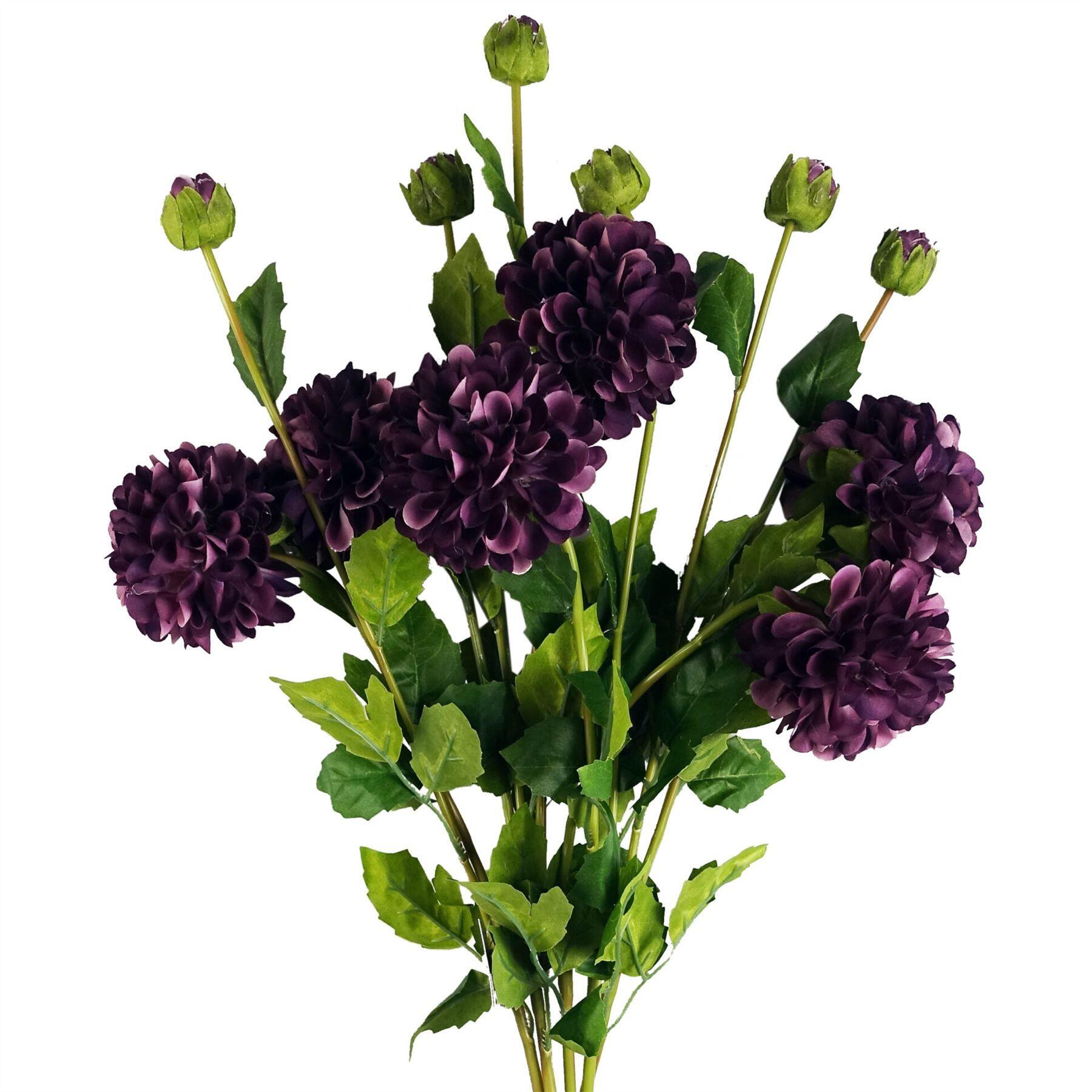 pack of 6 x 75cm artificial dahlia pompom view 1