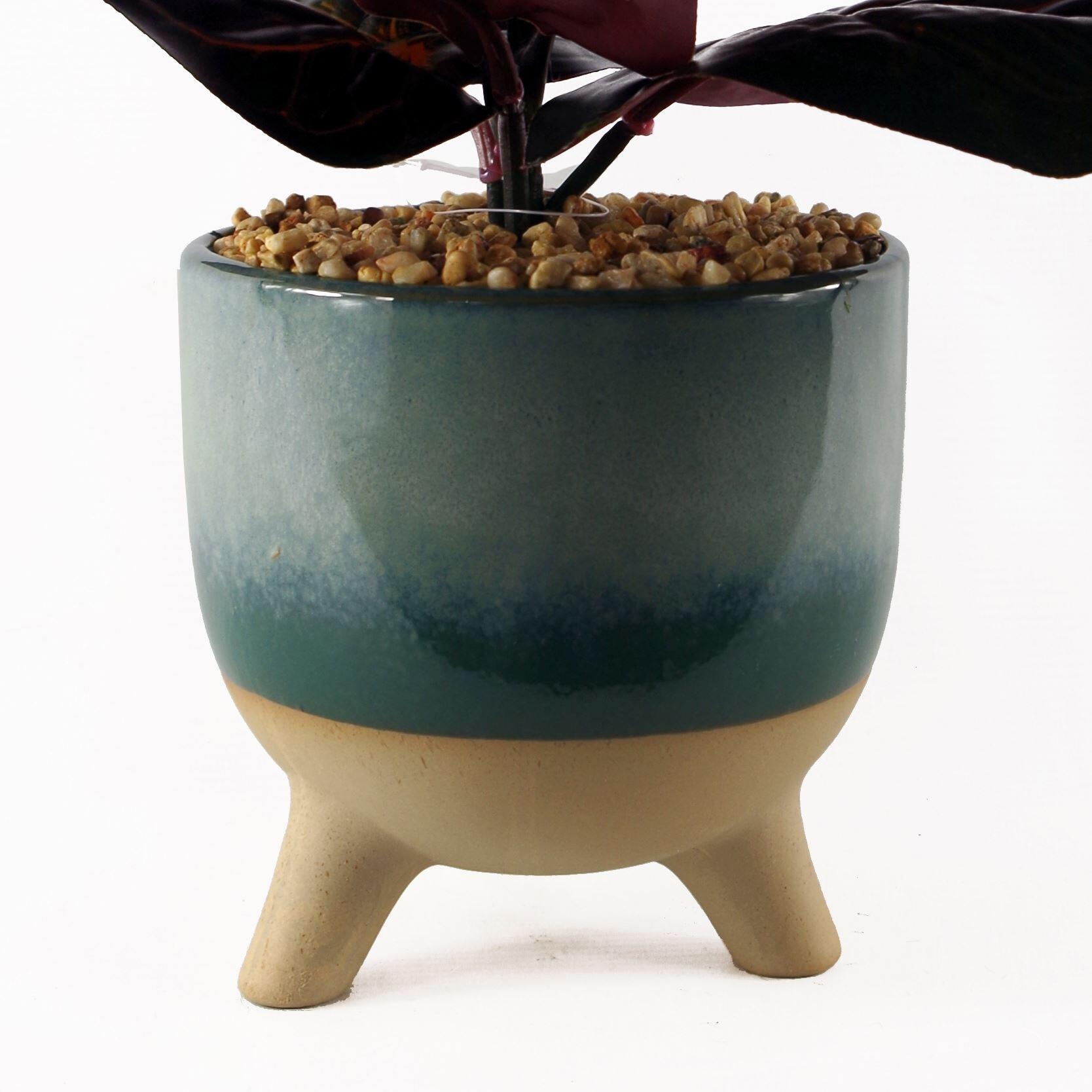 35cm artificial ficus plant with teal blue green view 5